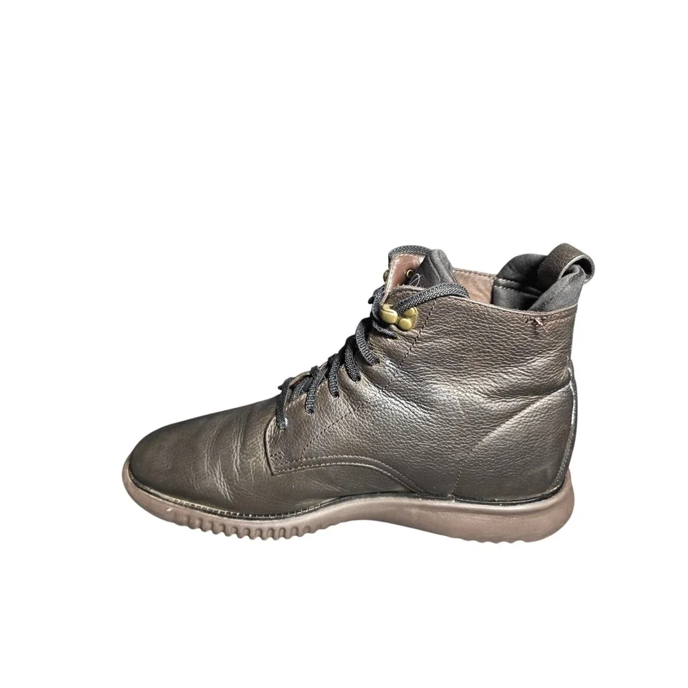 Cole Haan 2.0 ZeroGrand Men Brown Pebbled‎ Leather Lace Up Boots Grand.OS C28197